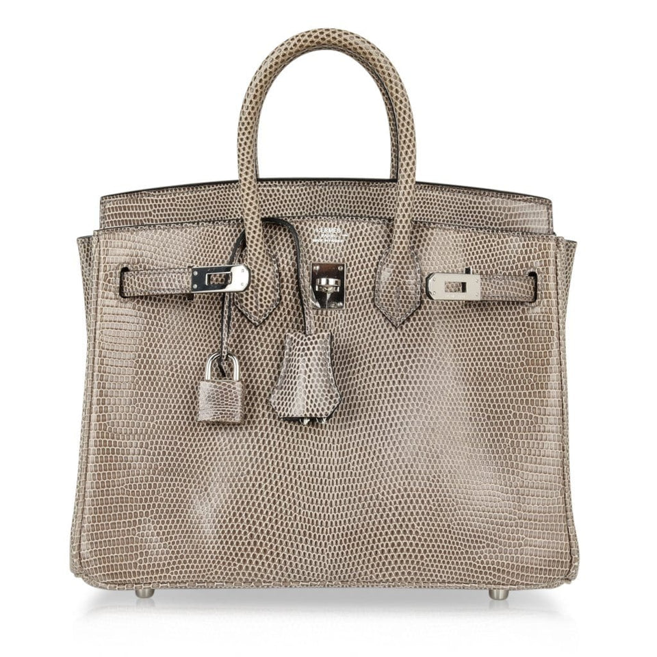 Hermes Birkin 25 Bag Gris Agate Lizard Palladium Hardware VERY Rare