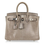 Hermes Birkin 25 Bag Gris Agate Lizard Palladium Hardware VERY Rare