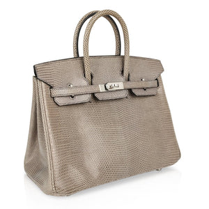 Hermes Birkin 25 Bag Gris Agate Lizard Palladium Hardware VERY Rare