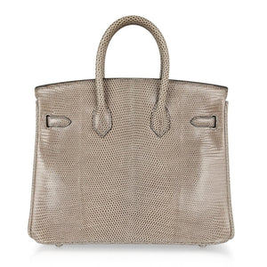 Hermes Birkin 25 Bag Gris Agate Lizard Palladium Hardware VERY Rare