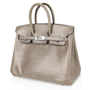 Hermes Birkin 25 Bag Gris Agate Lizard Palladium Hardware VERY Rare