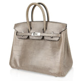 Hermes Birkin 25 Bag Gris Agate Lizard Palladium Hardware VERY Rare