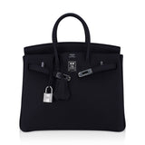 Hermes Birkin 25 Bag Black Togo Leather with Palladium Hardware