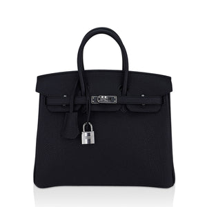 Hermes Birkin 25 Bag Black Togo Leather with Palladium Hardware