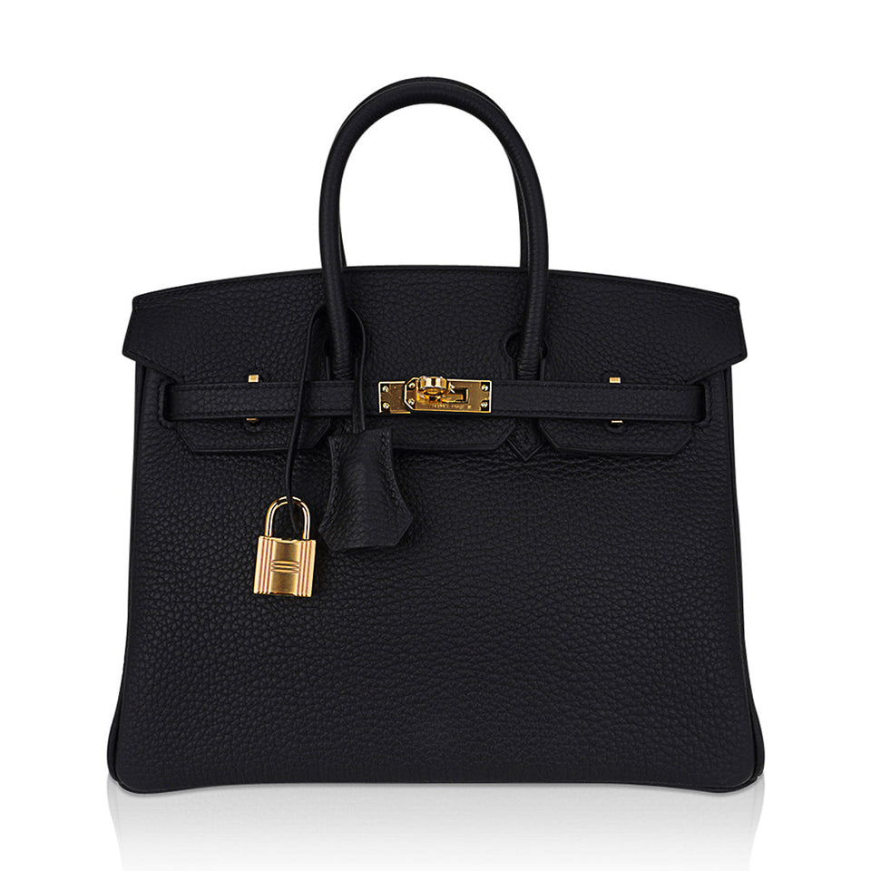 Hermes Birkin 25 Bag Black Togo Leather with Gold Hardware