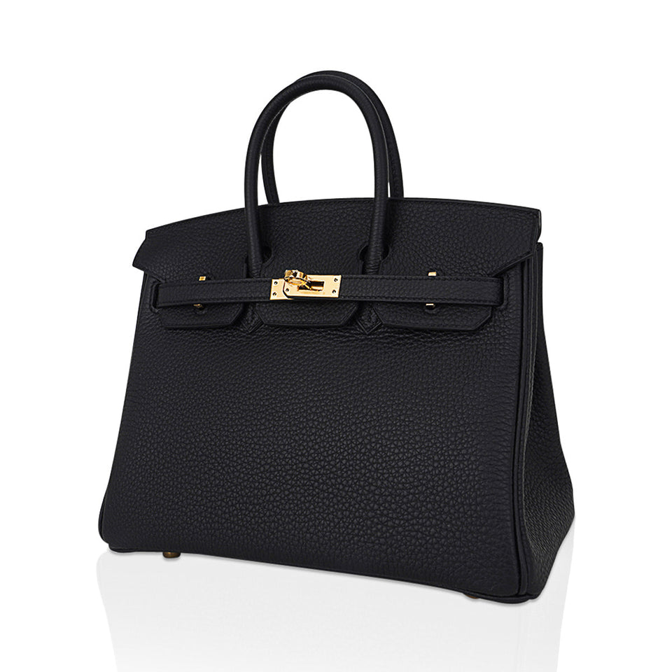 Hermes Birkin 25 Bag Black Togo Leather with Gold Hardware