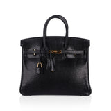 Hermes Birkin 25 Bag Black Lizard Gold Hardware Very Rare