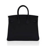 Hermes Birkin 25 Bag Black Togo Leather with Rose Gold Hardware