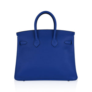 Hermes Birkin 25 Bag Blue Zellige Novillo Leather with Gold Hardware