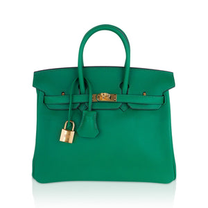 Hermes Birkin 25 Bag in Cactus Swift Leather with Gold Hardware