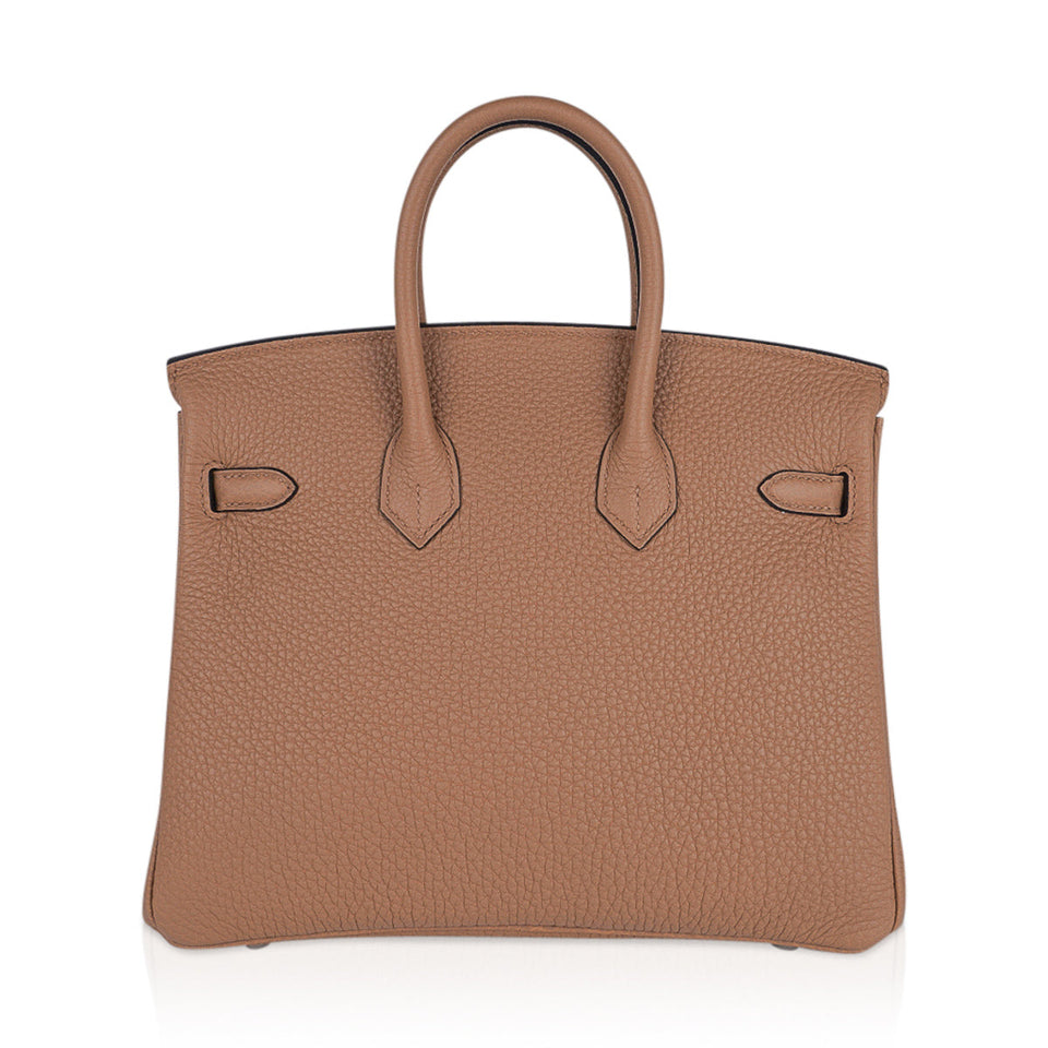 Hermes Birkin 25 Bag Chai Togo Leather with Palladium Hardware