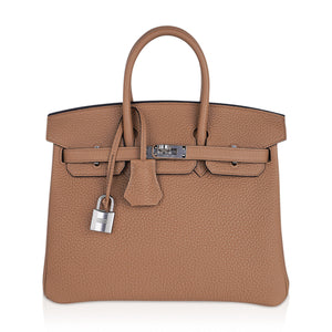 Hermes Birkin 25 Bag Chai Togo Leather with Palladium Hardware