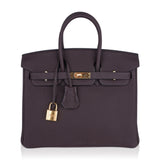 Hermes Birkin 25 Bag Chocolat Gold Hardware Togo Leather