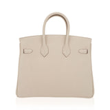 Hermes Birkin 25 Bag Craie Togo Leather with Rose Gold Hardware