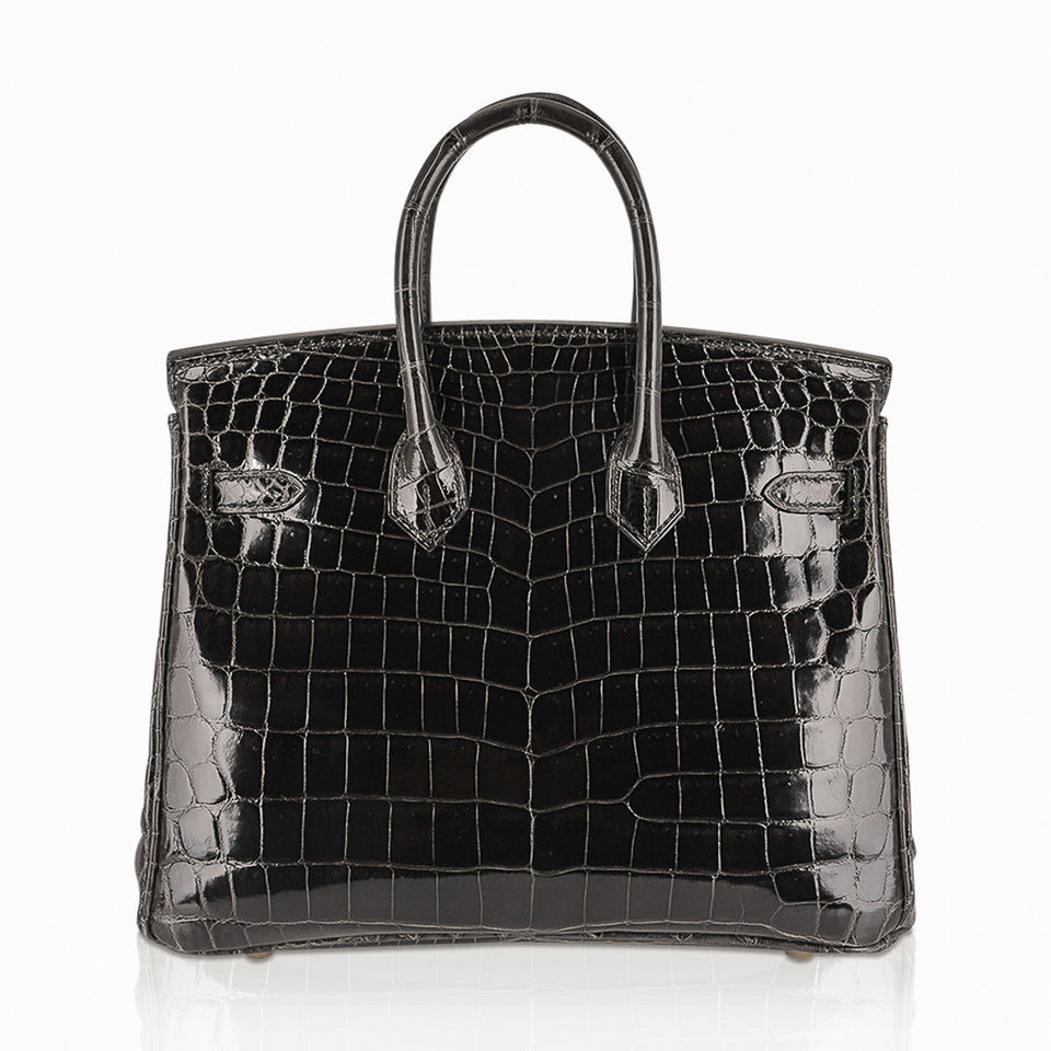 Hermes Birkin 25 Bag Graphite Crocodile with Palladium Hardware