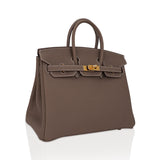 Hermes Birkin 25 Bag Etoupe Togo Leather with Gold Hardware