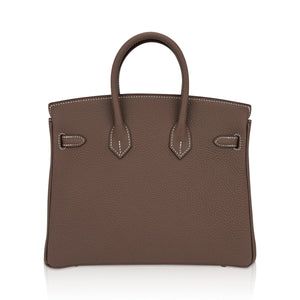 Hermes Birkin 25 Bag Etoupe Togo Leather with Gold Hardware