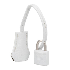 Hermes Birkin 25 Bag HSS White Clemence Trench Interior Brushed Palladium Hardware