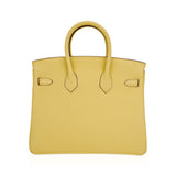 Hermes Birkin 25 Bag Jaune Poussin Togo Leather with Palladium Hardware