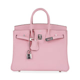 Hermes Birkin 25 Bag Rose Sakura Palladium Hardware Rare