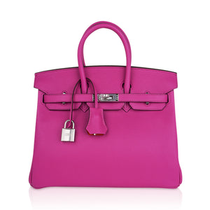 Hermes Verso Birkin 25 Bag Magnolia & Capucine Togo Leather with Palladium Hardware