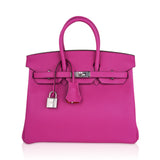 Hermes Verso Birkin 25 Bag Magnolia & Capucine Togo Leather with Palladium Hardware