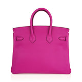 Hermes Verso Birkin 25 Bag Magnolia & Capucine Togo Leather with Palladium Hardware