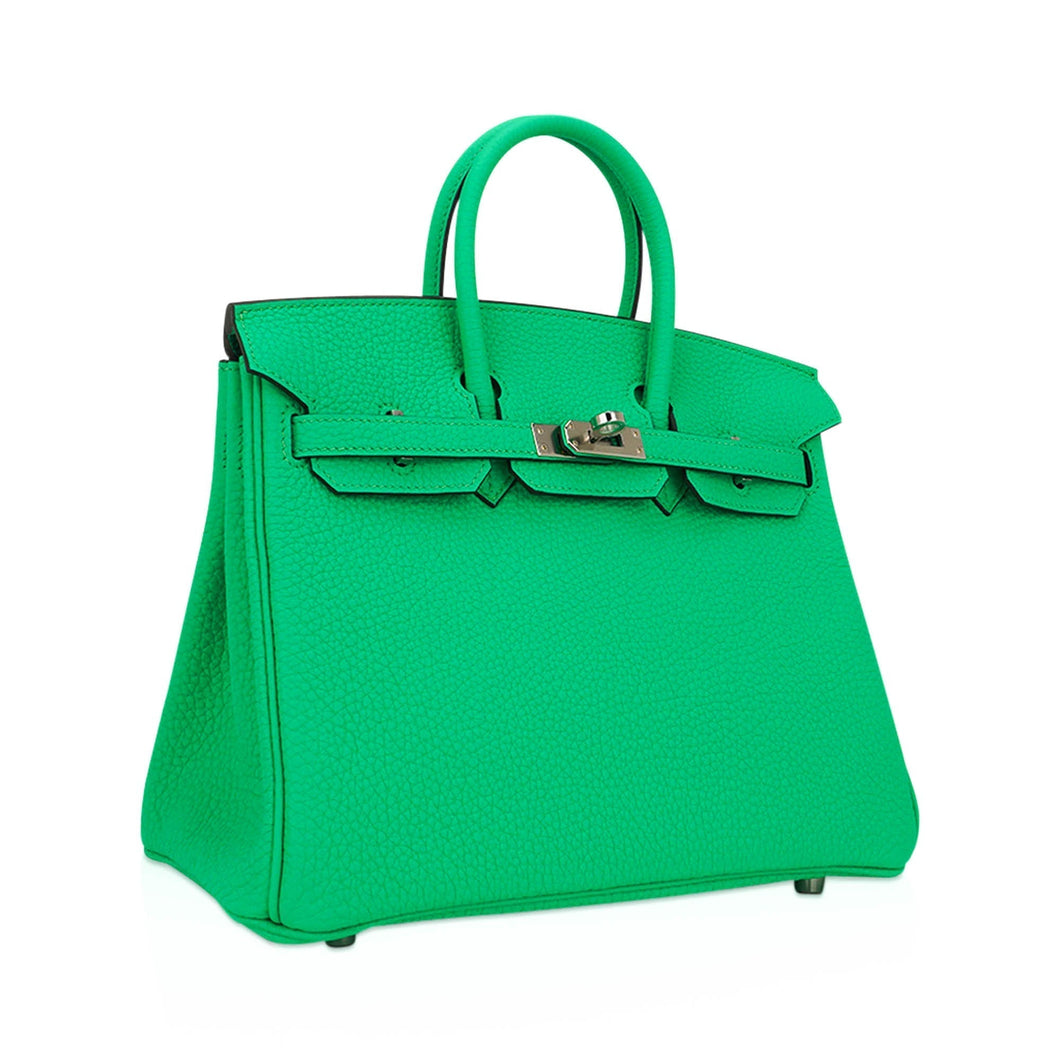 Hermes Birkin 25 Bag Vert Comics Togo Leather with Palladium Hardware