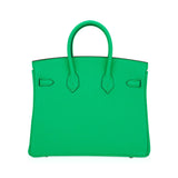 Hermes Birkin 25 Bag Vert Comics Togo Leather with Palladium Hardware