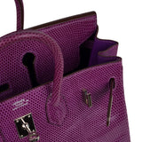 Hermes Birkin 25 Violet Purple Lizard Palladium Hardware