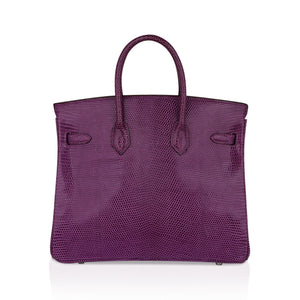 Hermes Birkin 25 Violet Purple Lizard Palladium Hardware