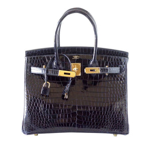 Hermes Birkin 30 Bleu Marine Porosus Crocodile Bag