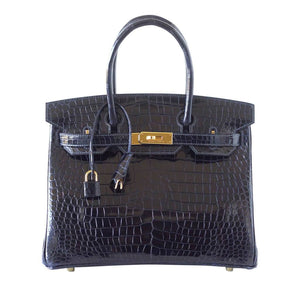 Hermes Birkin 30 Bleu Marine Porosus Crocodile Bag