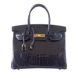 Hermes Birkin 30 Bleu Marine Porosus Crocodile Bag