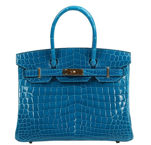 Hermes Birkin 30 Bag Blue Izmir Crocodile