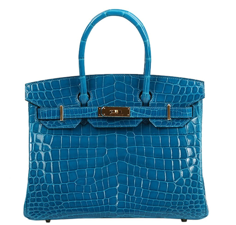 Hermes Birkin 30 Bag Blue Izmir Crocodile