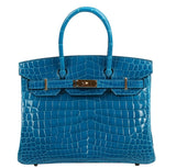 Hermes Birkin 30 Bag Blue Izmir Crocodile