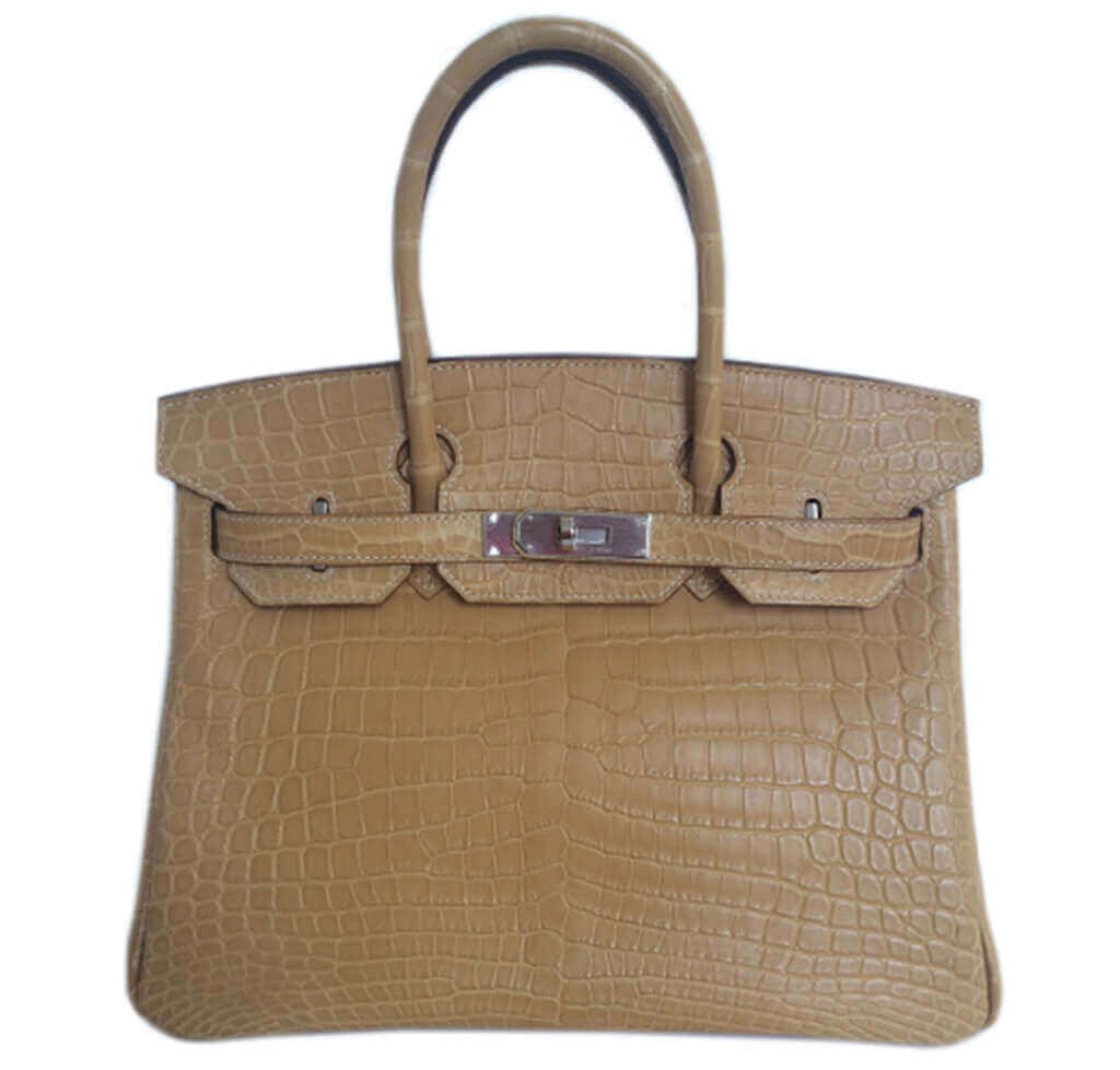 Hermes Birkin 30 Bag Paille Niloticus Crocodile