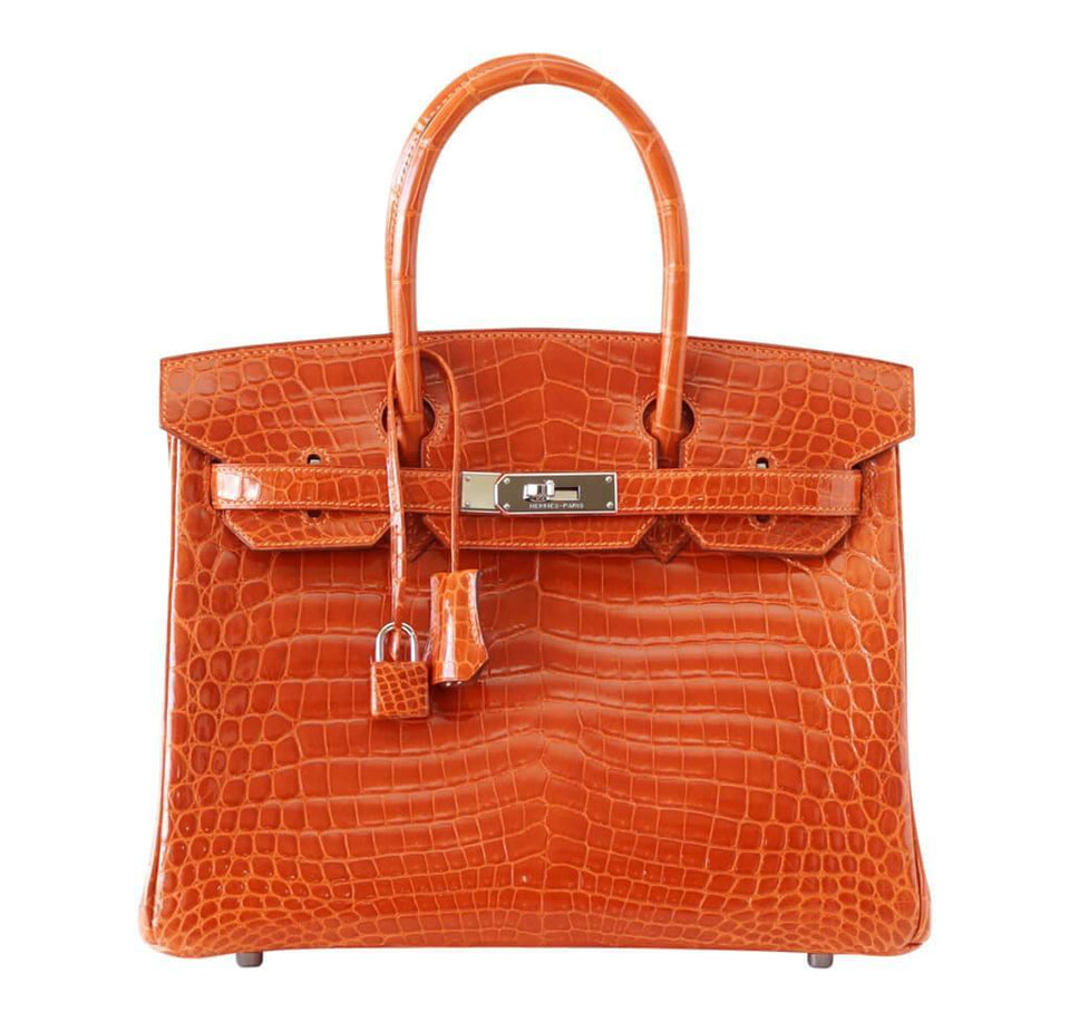 Hermes Birkin 30 Potiron Niloticus Crocodile Bag