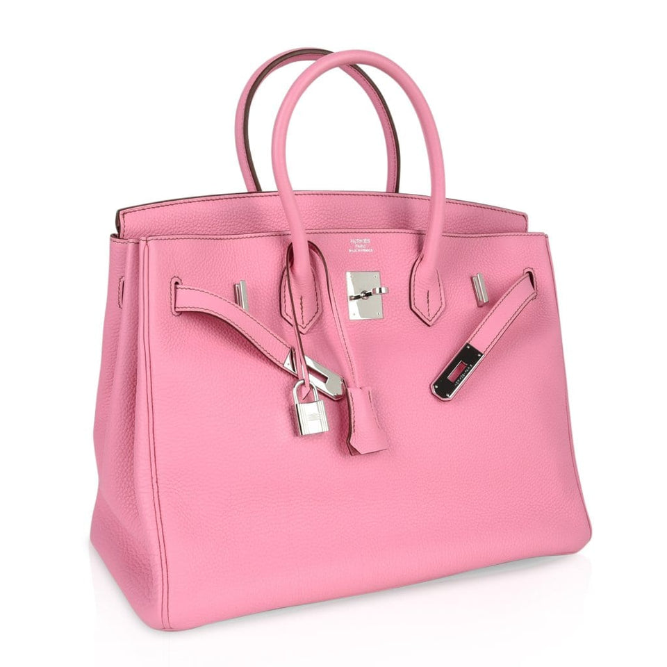 Hermes Birkin 35 Bag rare 5P Pink Togo Palladium Hardware