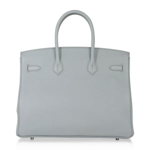 Hermes Birkin 35 Bag Blue Bleu Pale Togo Palladium Hardware