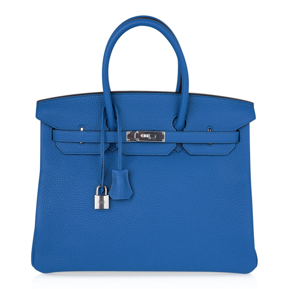 Hermes Birkin 35 Hermes Bag Rich Blue Izmir Clemence Palladium