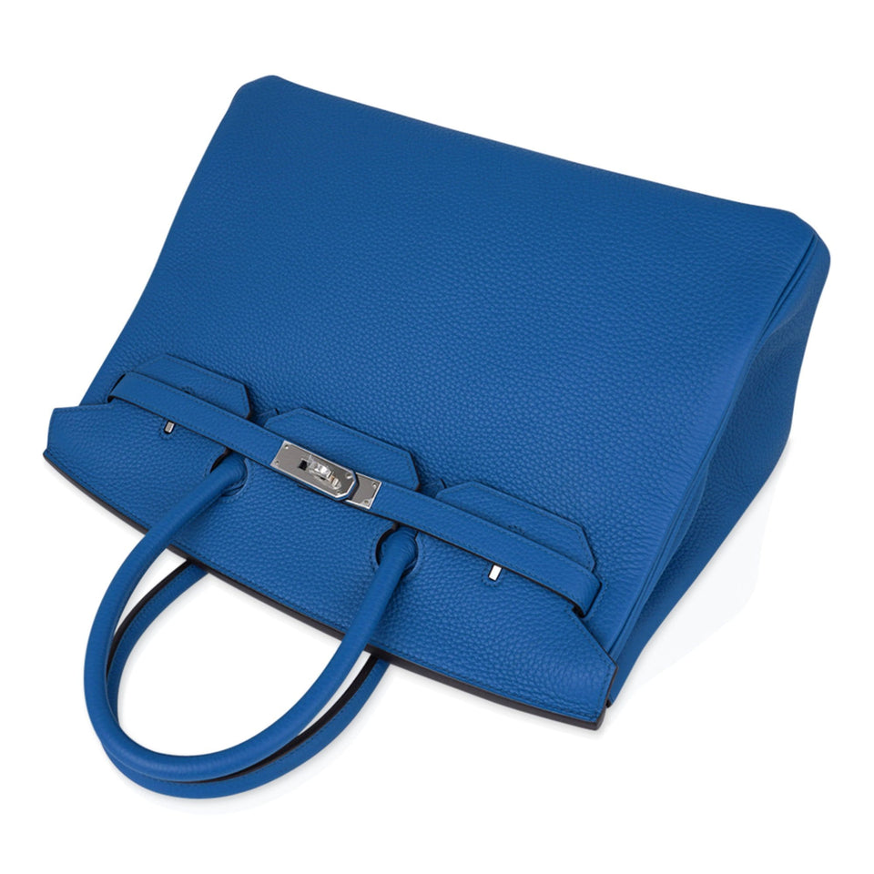 Hermes Birkin 35 Hermes Bag Rich Blue Izmir Clemence Palladium