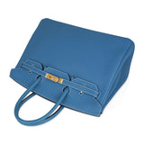 Hermes Birkin 35 Bag Iconic Rare Blue Jean Togo Gold Hardware