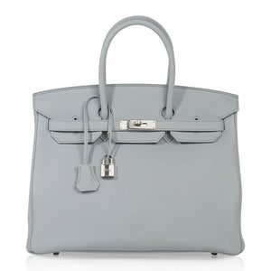 Hermes Birkin 35 Bag Blue Bleu Pale Togo Palladium Hardware