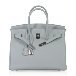 Hermes Birkin 35 Bag Blue Bleu Pale Togo Palladium Hardware