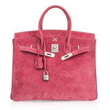 Hermes Birkin 35 Bag Fuchsia Pink Doblis Palladium Rare