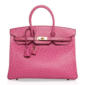 Hermes Birkin 35 Bag Fuchsia Ostrich Gold Hardware