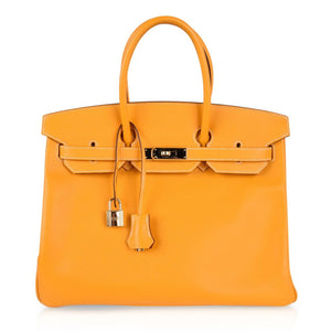 Hermes Birkin 35 Bag Yellow Jaune D'Or Candy Limited Edition Epsom Permabrass