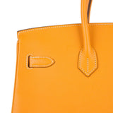 Hermes Birkin 35 Bag Yellow Jaune D'Or Candy Limited Edition Epsom Permabrass